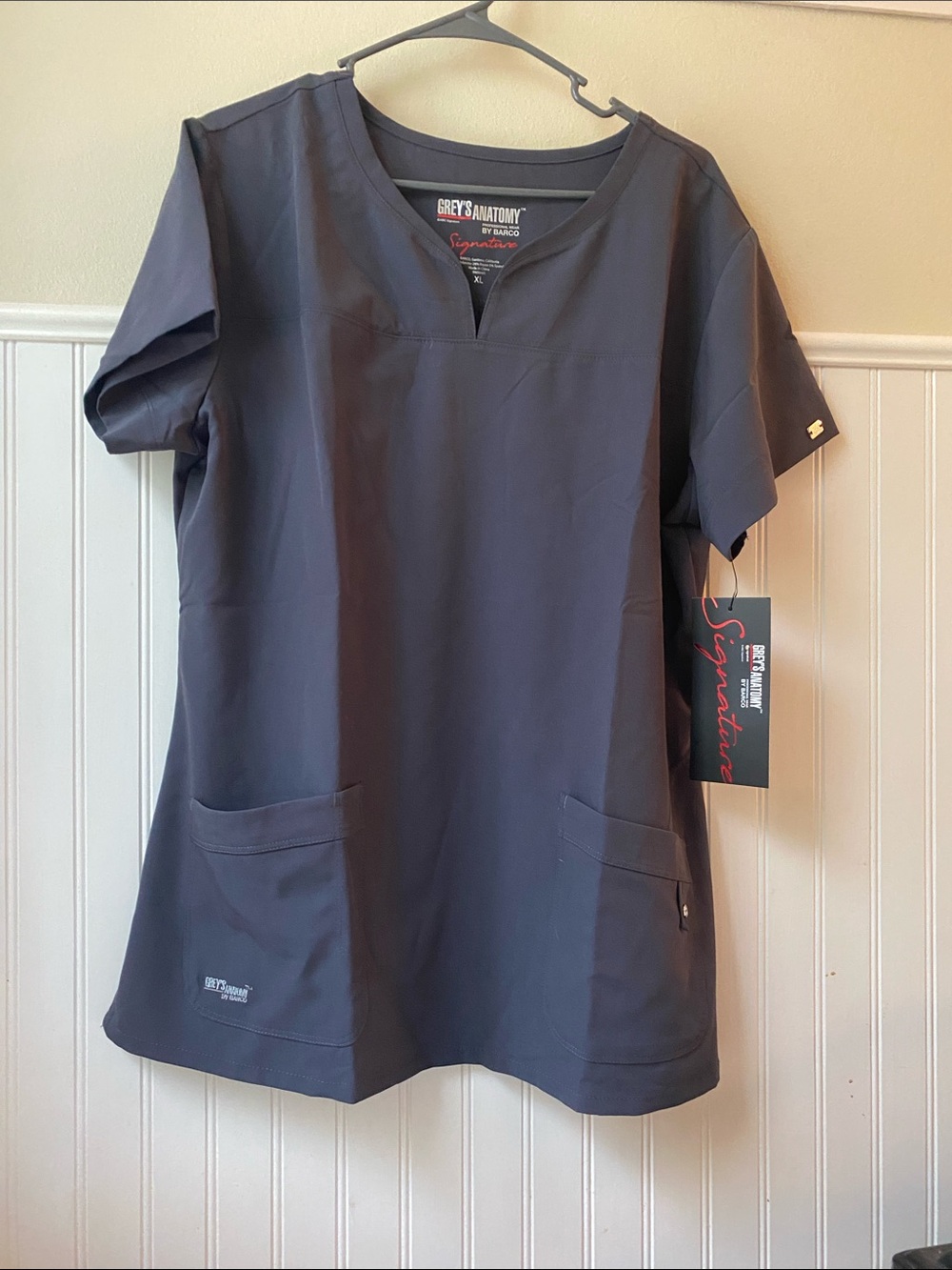 Grey's Anatomy Gray V-Neck Medical Scrub Top